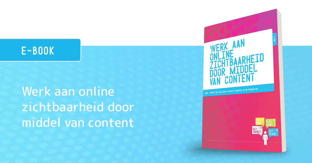 E-book banner werk aan online zichtbaarheid door middel van content